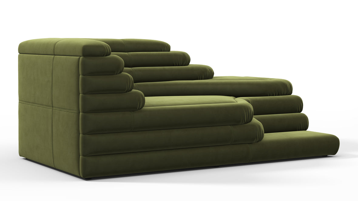 Terrazza - Terrazza Sofa, Left Arm, Thyme Luxe Velvet