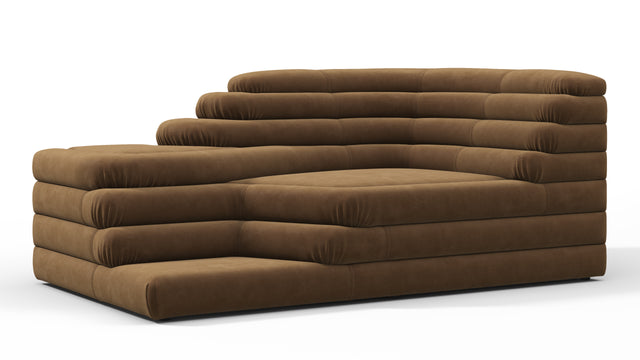 Terrazza - Terrazza Sofa, Right Arm, Brown Vegan Suede