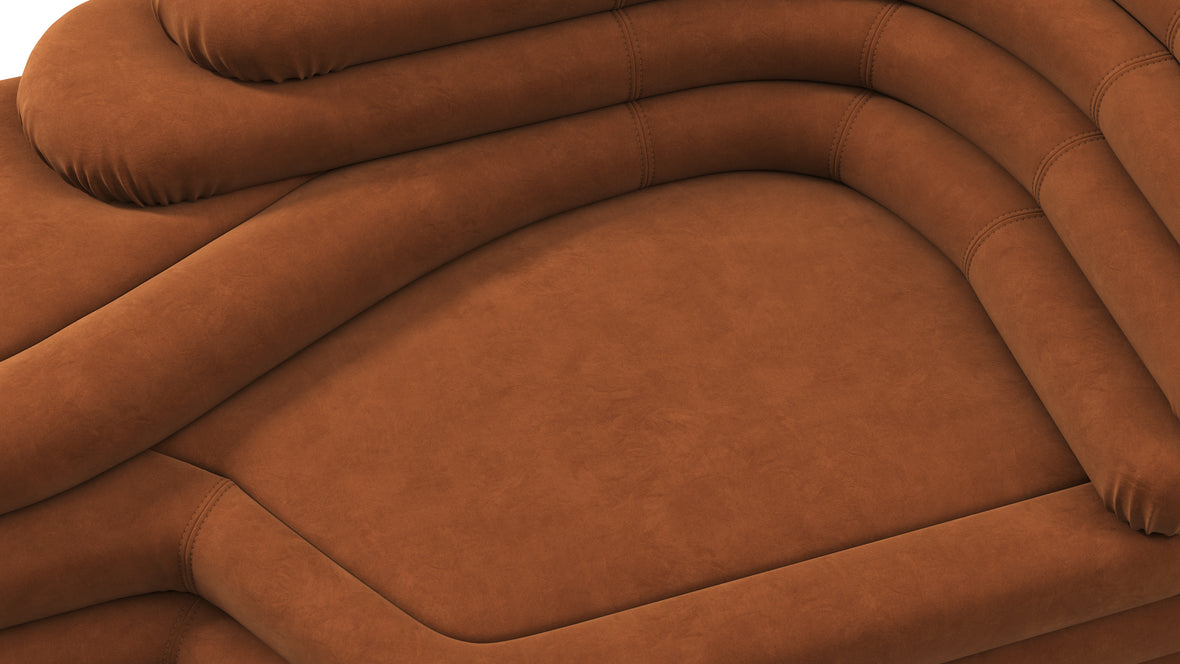 Terrazza - Terrazza Sofa, Right Arm, Burnt Orange Vegan Suede