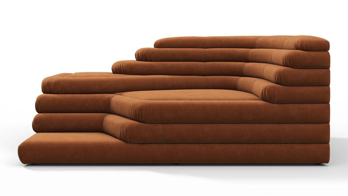 Terrazza - Terrazza Sofa, Right Arm, Burnt Orange Vegan Suede