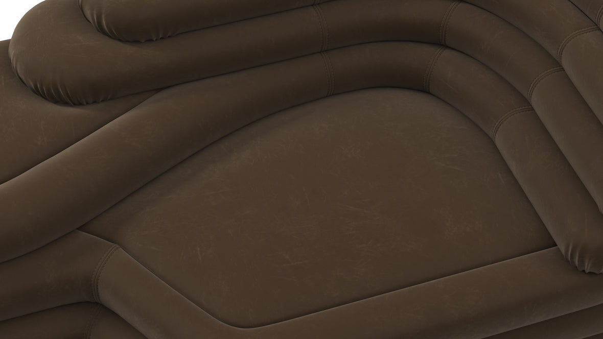 Terrazza - Terrazza Sofa, Right Arm, Distressed Brown Vegan Leather