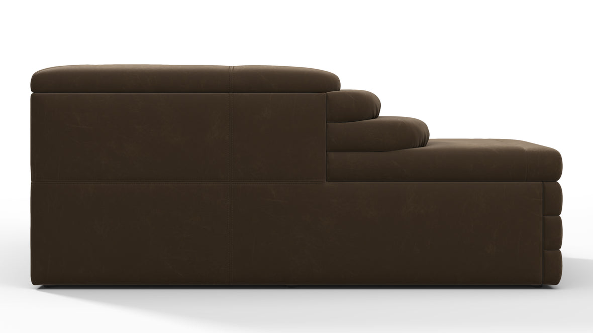 Terrazza - Terrazza Sofa, Right Arm, Distressed Brown Vegan Leather