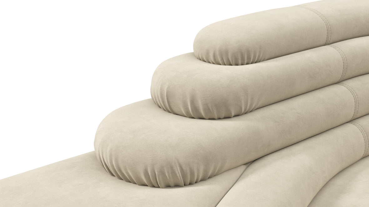 Terrazza - Terrazza Sofa, Right Arm, Eggshell Vegan Suede