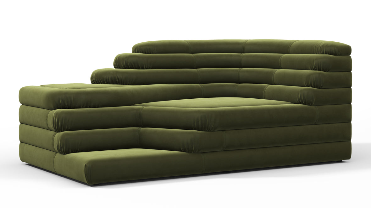 Terrazza - Terrazza Sofa, Right Arm, Thyme Luxe Velvet