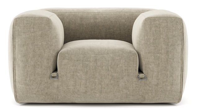 Le Mura - Le Mura Lounge Armchair, Beige Gray Chenille