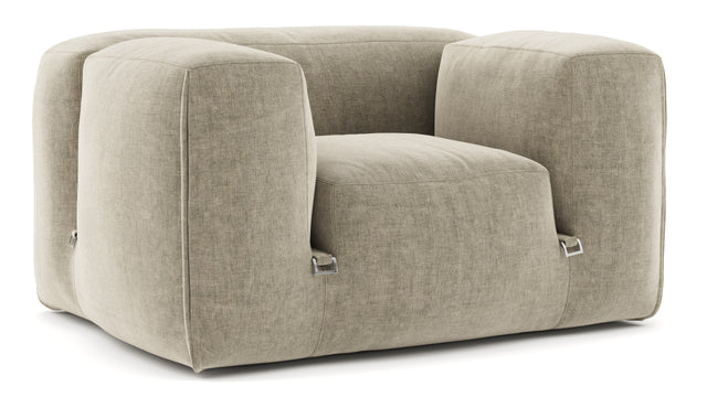 Le Mura - Le Mura Lounge Armchair, Beige Gray Chenille