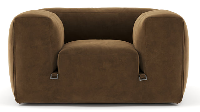 Le Mura - Le Mura Lounge Armchair, Brown Vegan Suede