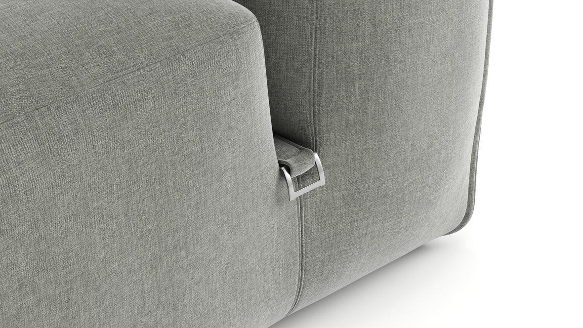 Le Mura - Le Mura Lounge Armchair, Soft Gray Brushed Weave