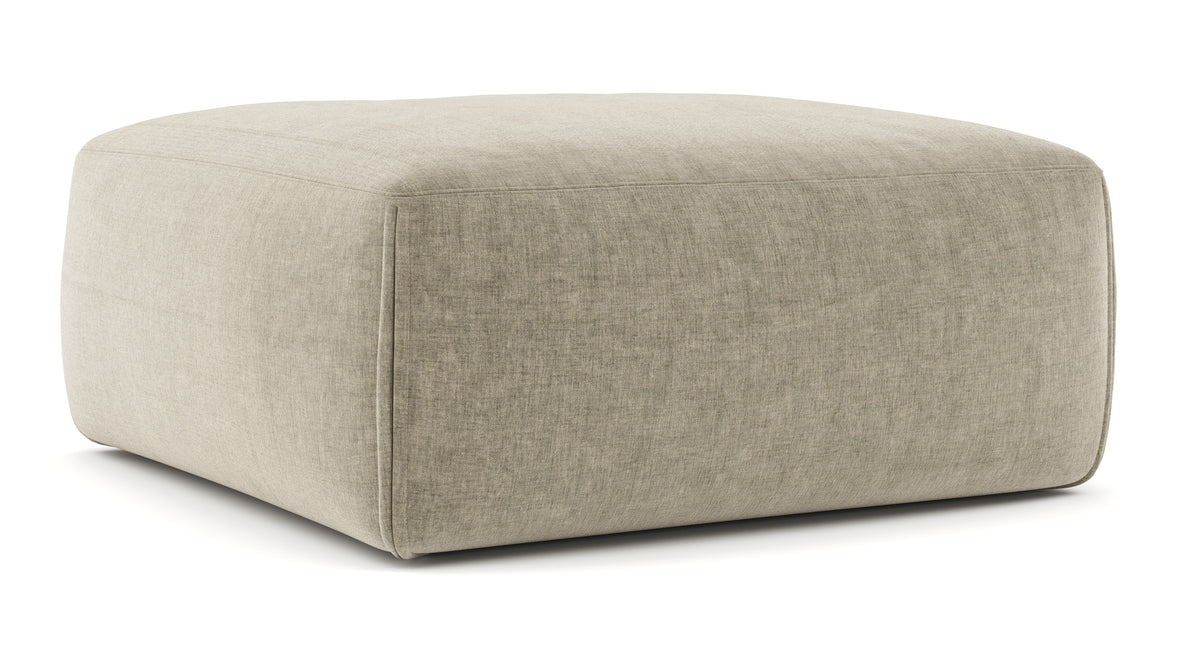 Le Mura - Le Mura Ottoman, Beige Gray Chenille