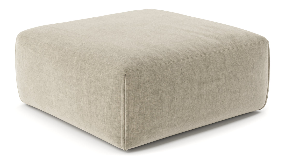 Le Mura - Le Mura Ottoman, Beige Gray Chenille