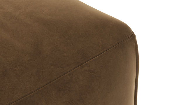 Le Mura - Le Mura Ottoman, Brown Vegan Suede