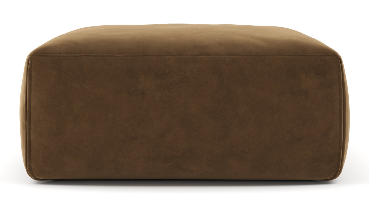 Le Mura - Le Mura Ottoman, Brown Vegan Suede