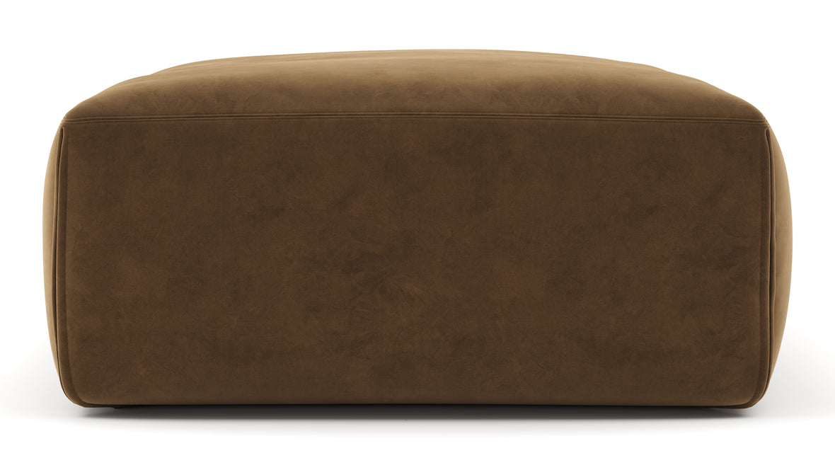 Le Mura - Le Mura Ottoman, Brown Vegan Suede