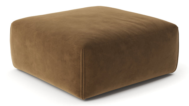 Le Mura - Le Mura Ottoman, Brown Vegan Suede