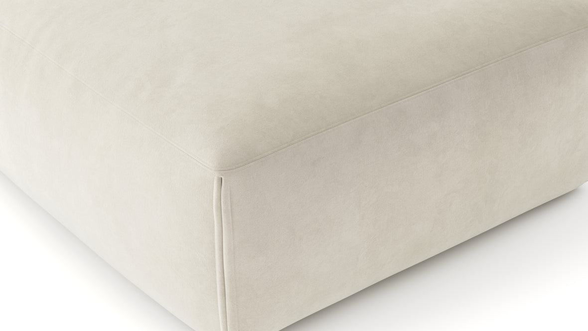 Le Mura - Le Mura Ottoman, Eggshell Vegan Suede