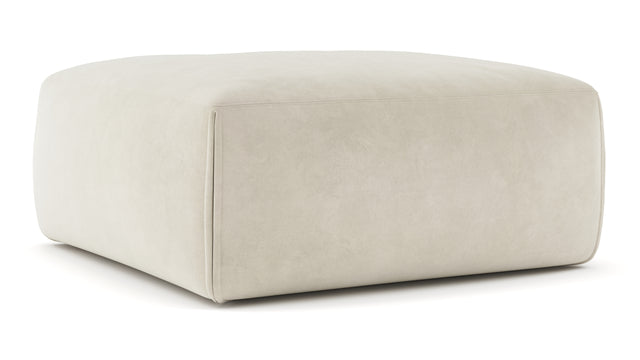 Le Mura - Le Mura Ottoman, Eggshell Vegan Suede