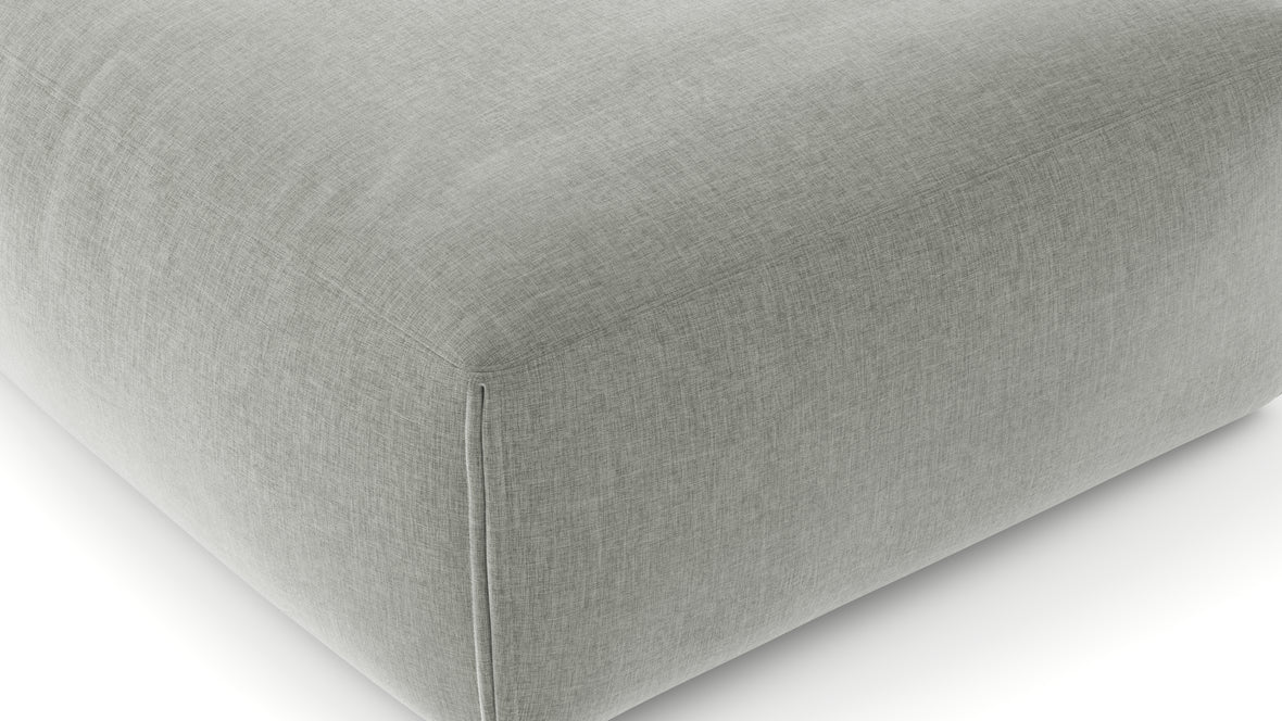 Le Mura - Le Mura Ottoman, Soft Gray Brushed Weave