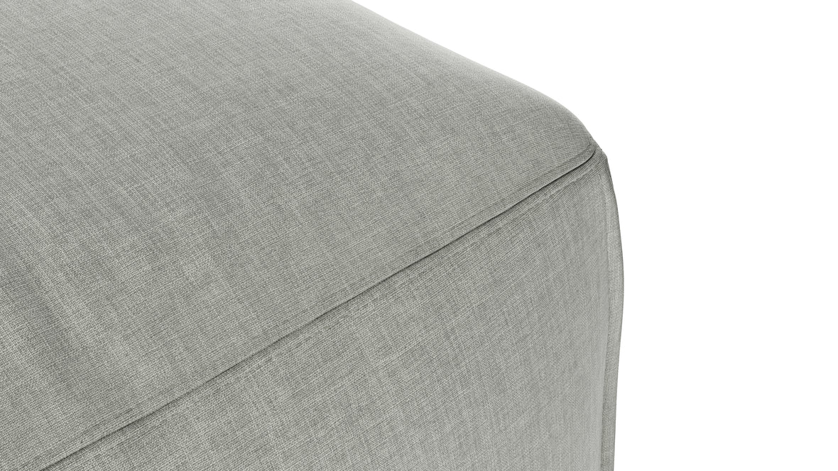 Le Mura - Le Mura Ottoman, Soft Gray Brushed Weave