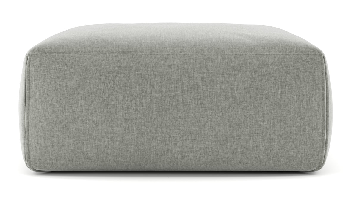 Le Mura - Le Mura Ottoman, Soft Gray Brushed Weave