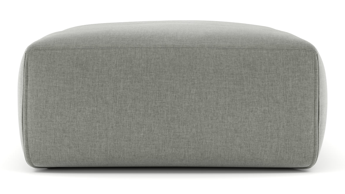 Le Mura - Le Mura Ottoman, Soft Gray Brushed Weave