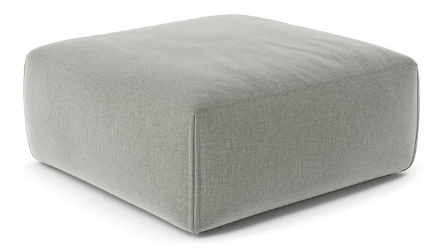 Le Mura - Le Mura Ottoman, Soft Gray Brushed Weave