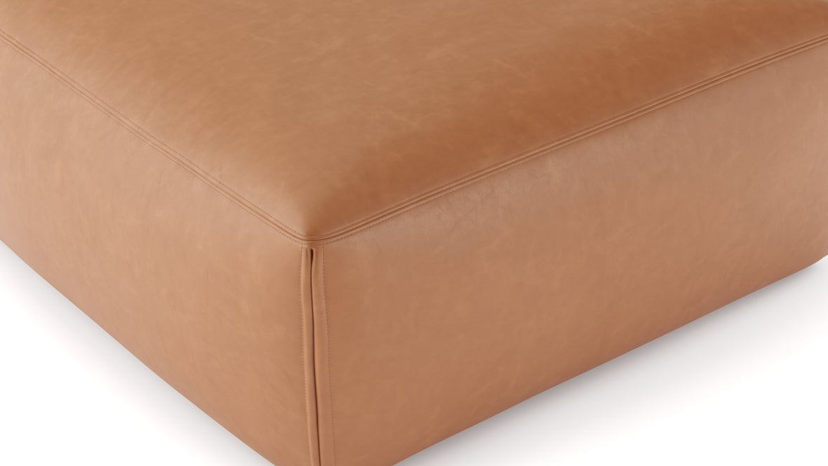 Le Mura - Le Mura Ottoman, Tan Vegan Leather