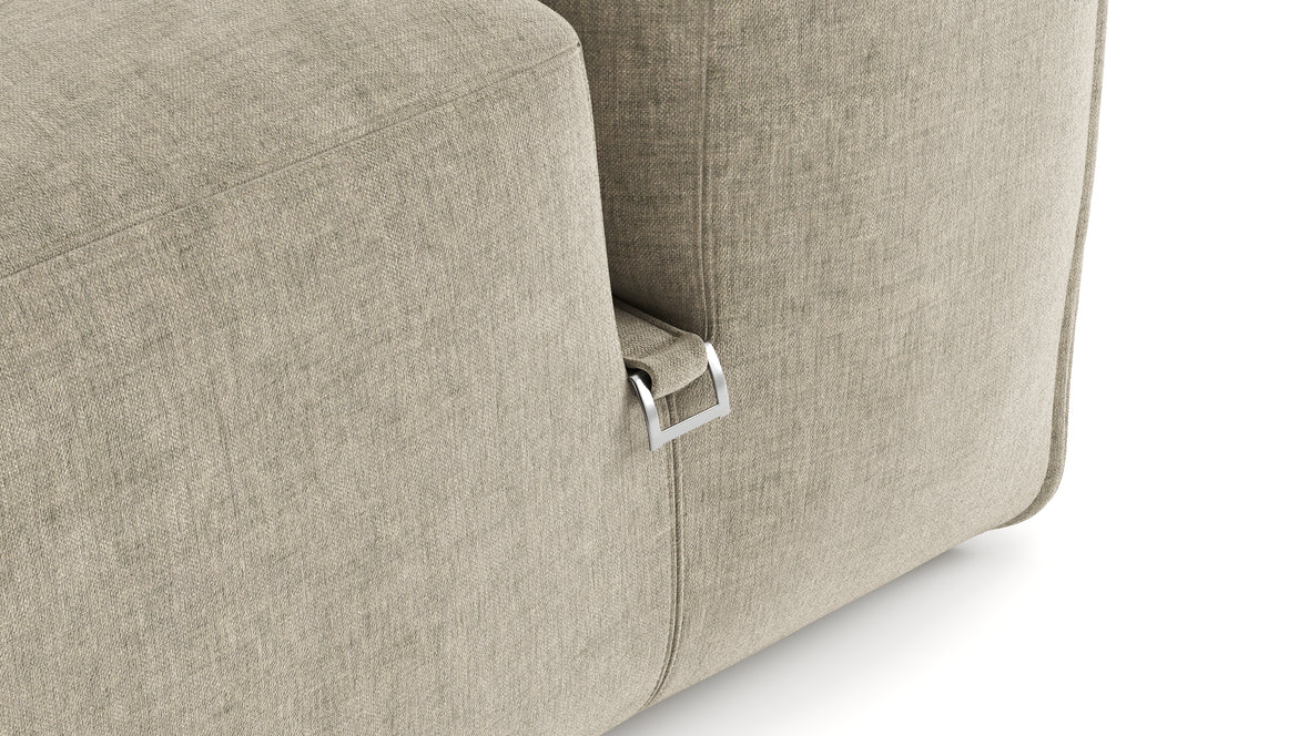 Le Mura - Le Mura Sectional Module, Armless Chair, Beige Gray Chenille