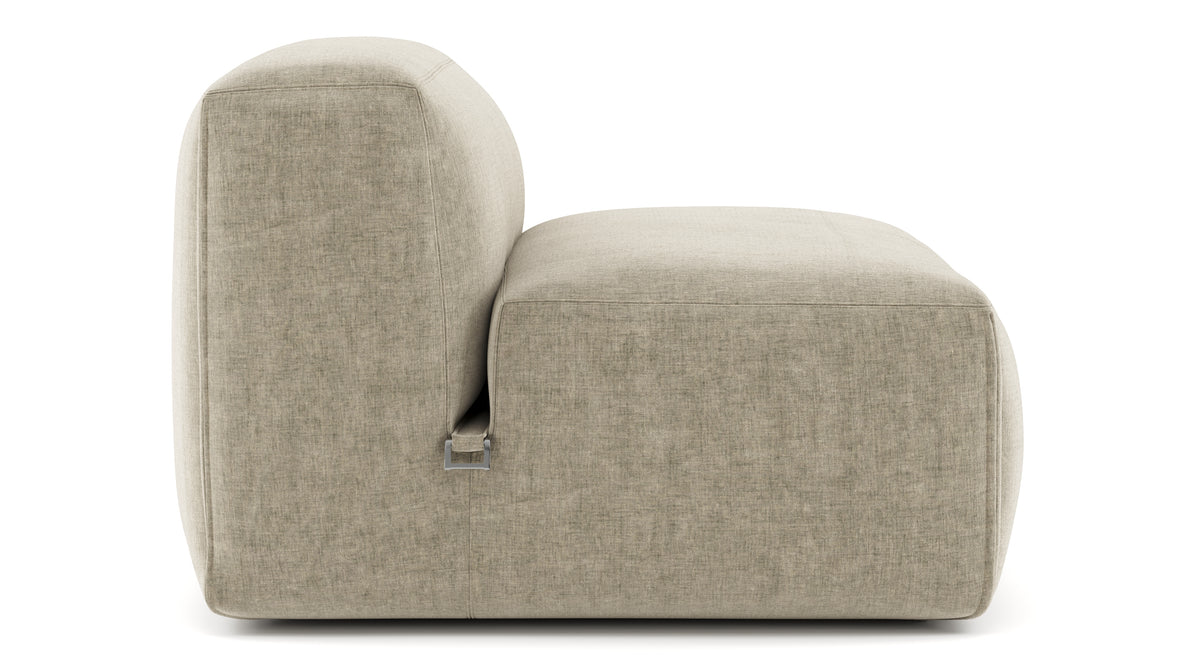 Le Mura - Le Mura Sectional Module, Armless Chair, Beige Gray Chenille