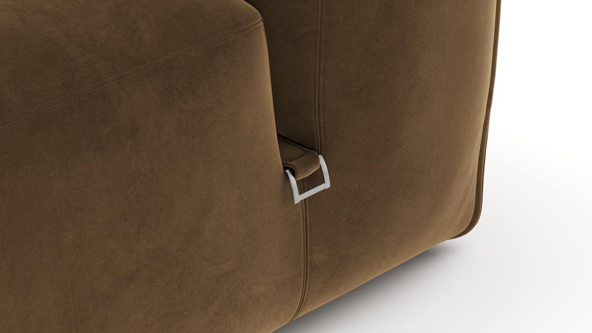 Le Mura - Le Mura Sectional Module, Armless Chair, Brown Vegan Suede