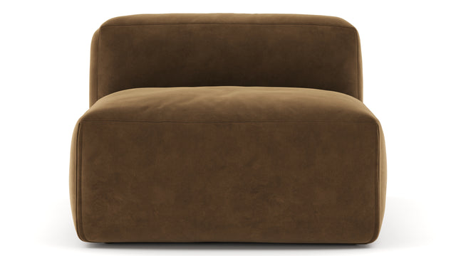 Le Mura - Le Mura Sectional Module, Armless Chair, Brown Vegan Suede