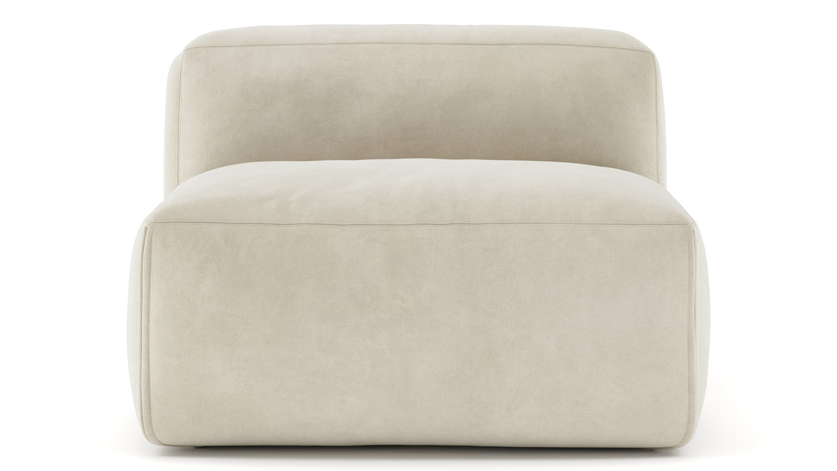 Le Mura - Le Mura Sectional Module, Armless Chair, Eggshell Vegan Suede