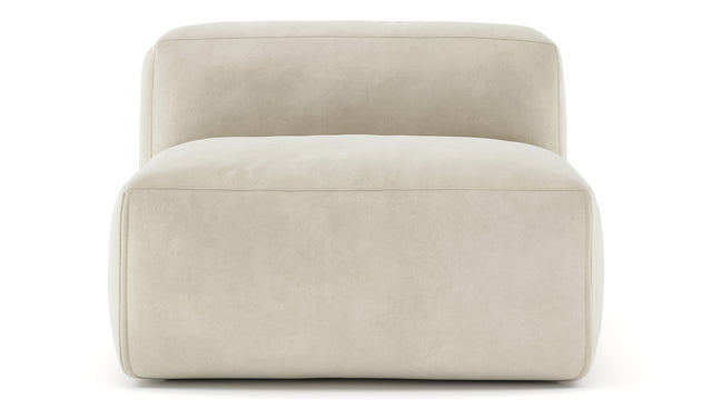 Le Mura - Le Mura Sectional Module, Armless Chair, Eggshell Vegan Suede