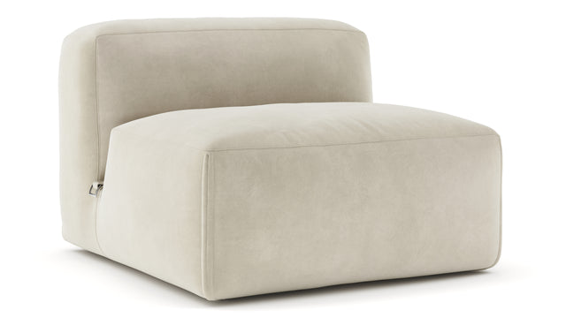 Le Mura - Le Mura Sectional Module, Armless Chair, Eggshell Vegan Suede