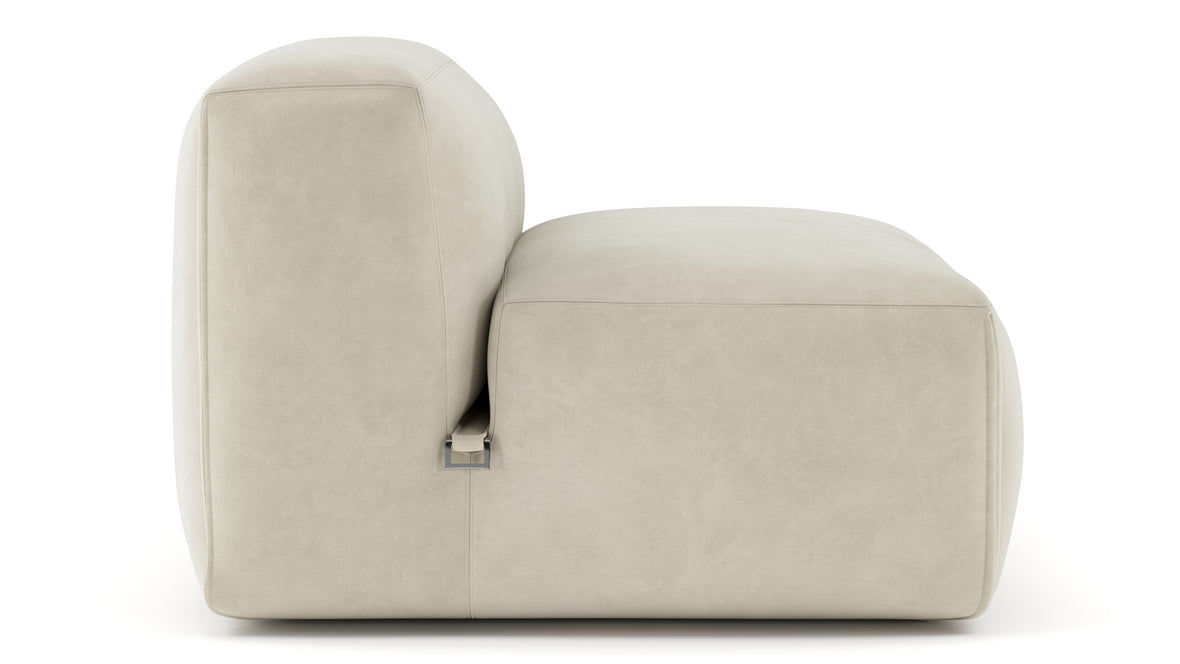 Le Mura - Le Mura Sectional Module, Armless Chair, Eggshell Vegan Suede