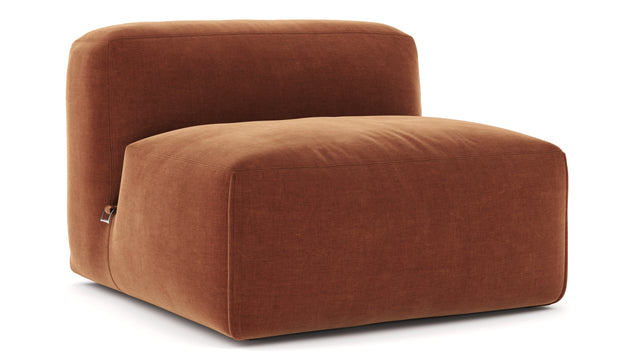 Le Mura - Le Mura Sectional Module, Armless Chair, Rust Chenille