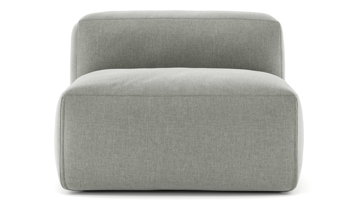 Le Mura - Le Mura Sectional Module, Armless Chair, Soft Gray Brushed Weave