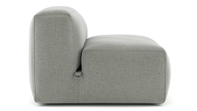 Le Mura - Le Mura Sectional Module, Armless Chair, Soft Gray Brushed Weave