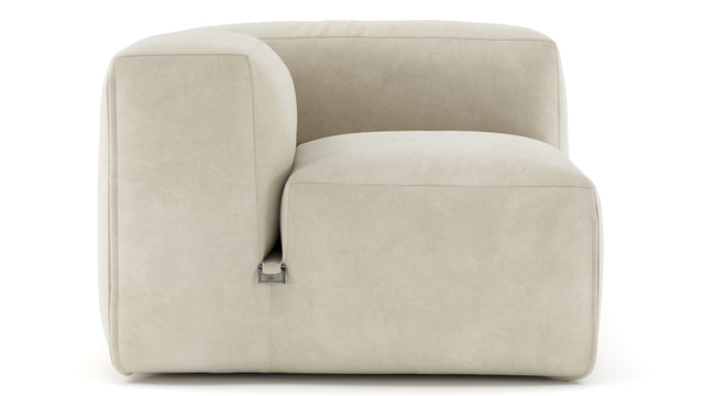 Le Mura - Le Mura Sectional Module, Left Arm, Eggshell Vegan Suede