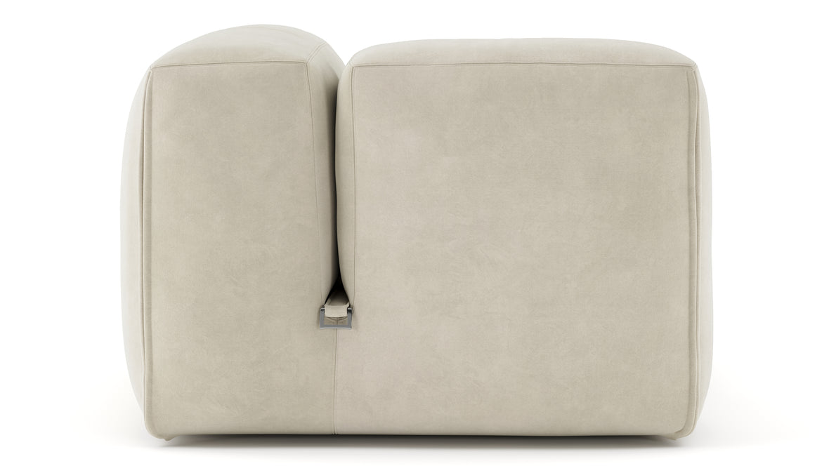 Le Mura - Le Mura Sectional Module, Left Arm, Eggshell Vegan Suede