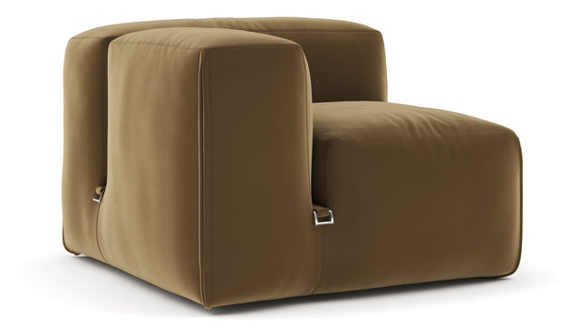 Le Mura - Le Mura Sectional Module, Left Arm, Old Gold Luxe Velvet