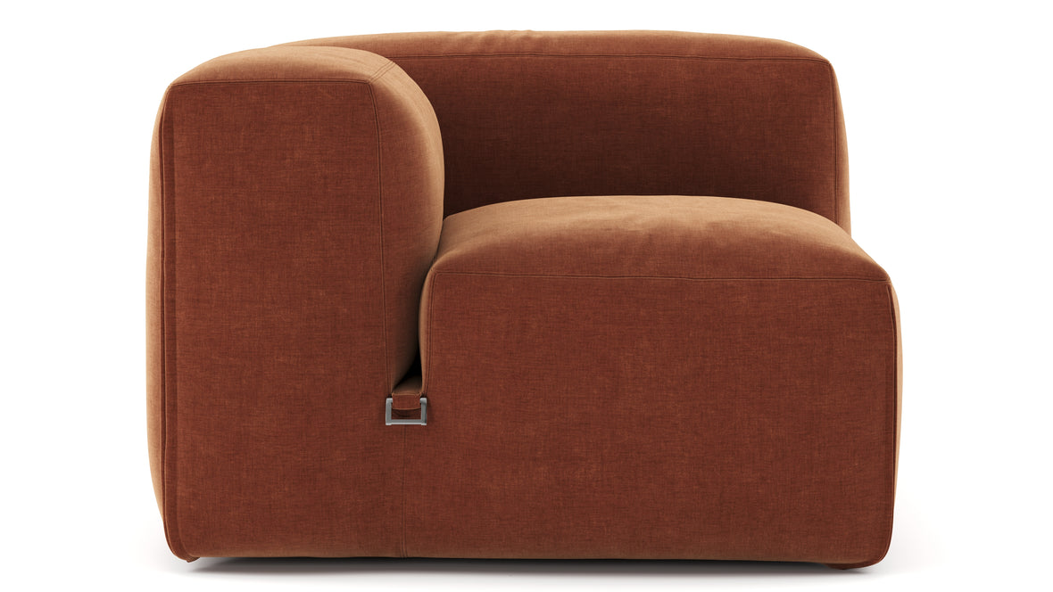 Le Mura - Le Mura Sectional Module, Left Arm, Rust Chenille