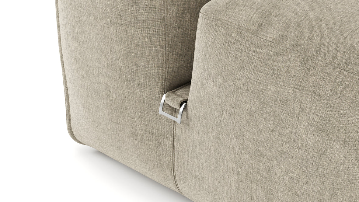 Le Mura - Le Mura Sectional Module, Right Arm, Beige Gray Chenille