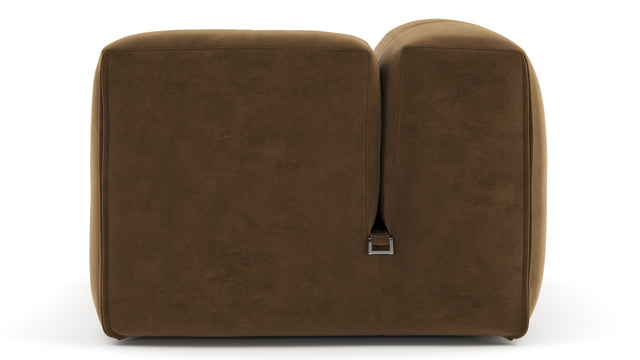 Le Mura - Le Mura Sectional Module, Right Arm, Brown Vegan Suede