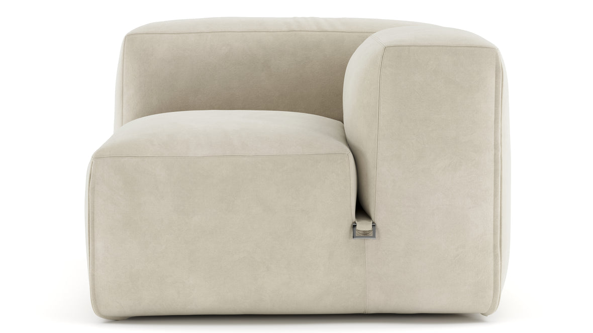 Le Mura - Le Mura Sectional Module, Right Arm, Eggshell Vegan Suede