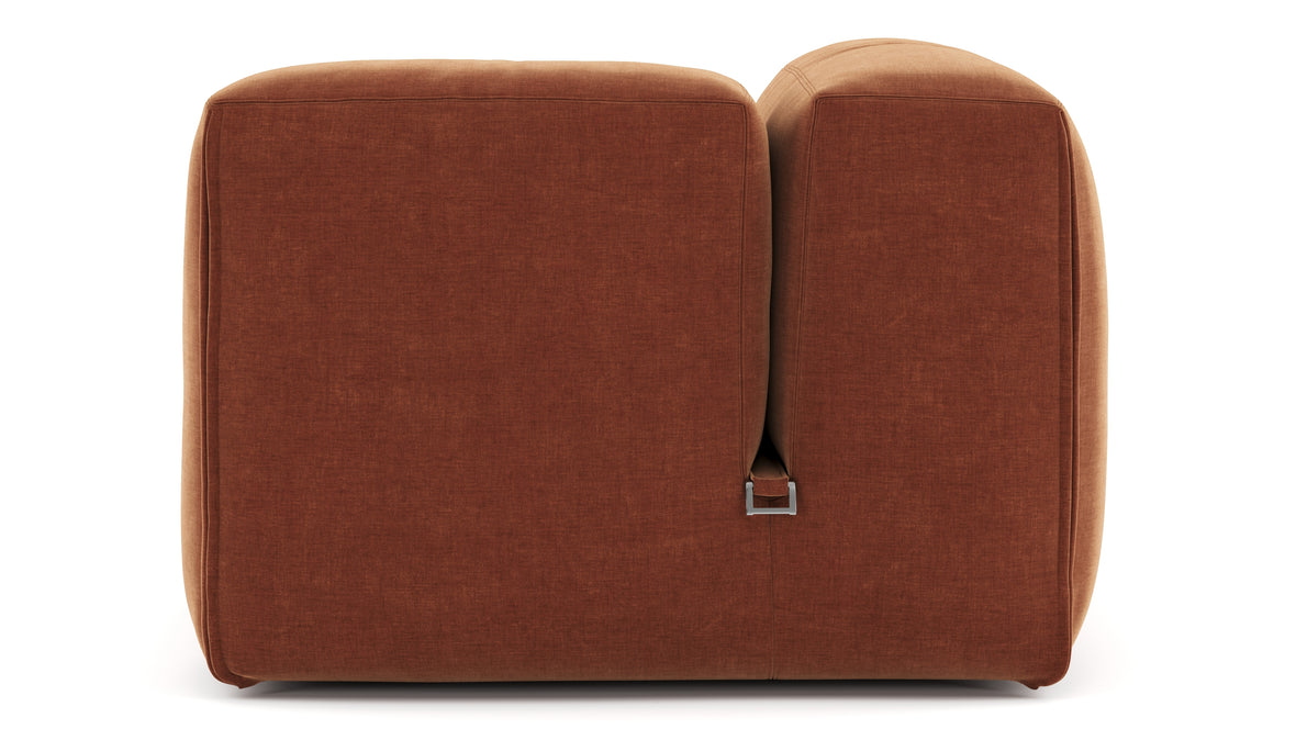 Le Mura - Le Mura Sectional Module, Right Arm, Rust Chenille