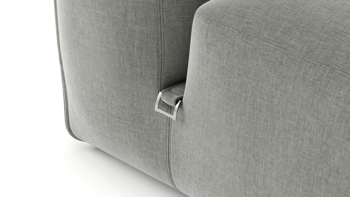 Le Mura - Le Mura Sectional Module, Right Arm, Soft Gray Brushed Weave