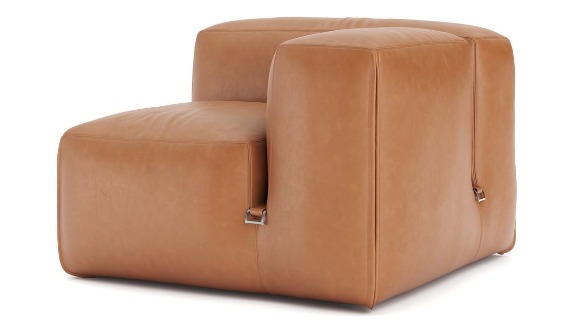 Le Mura - Le Mura Sectional Module, Right Arm, Tan Vegan Leather