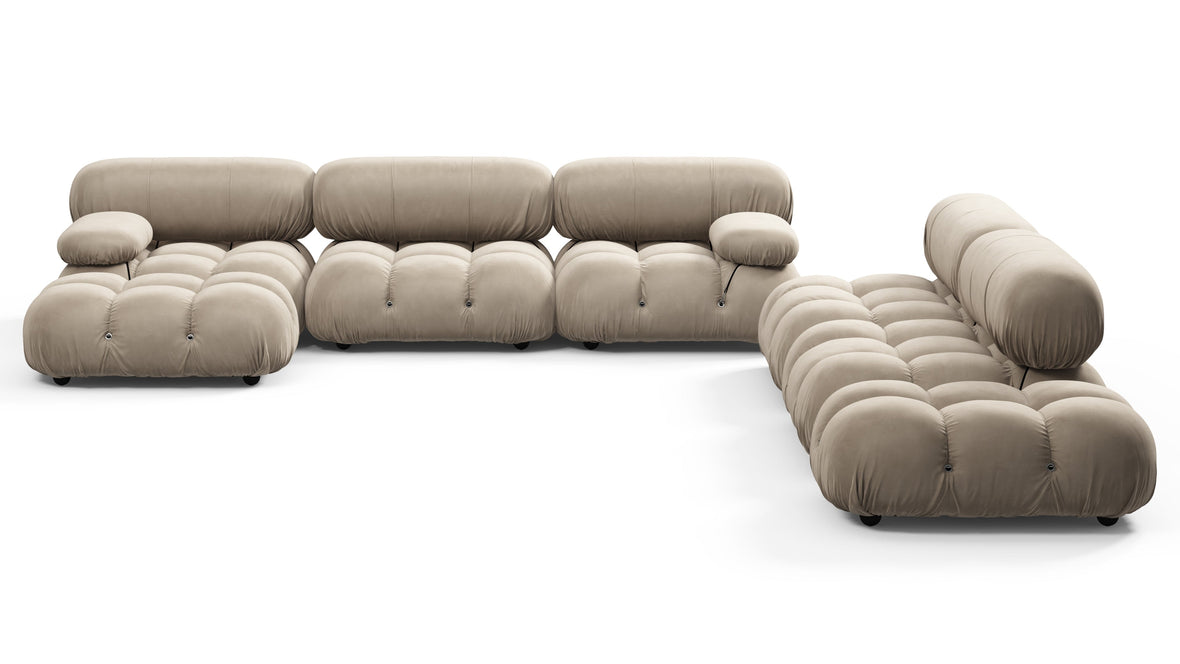 Belia - Belia Large Sectional, Right Corner, Greige Velvet