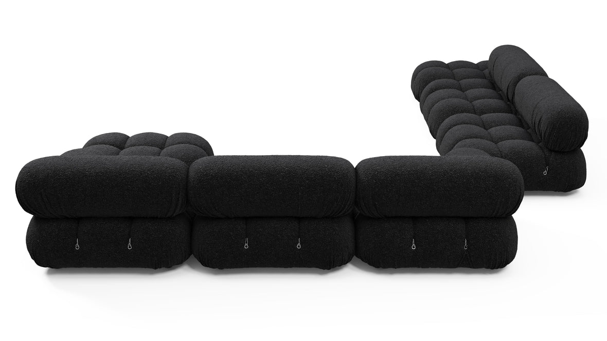 Belia - Belia Large Sectional, Left Corner, Black Boucle