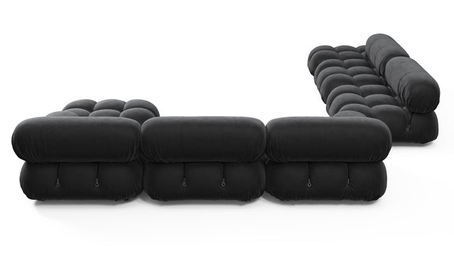 Belia - Belia Large Sectional, Left Corner, Black Velvet